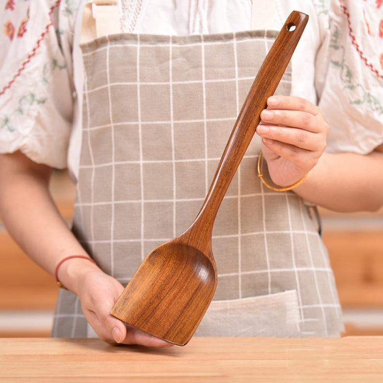 Non-Stick Pot Wood Shovel Teak Cooking Pot Shovel Tableware, Sweet Spoon, Saving Spoon, Bent Spoon, Mixing Spoon, Filter Spoon, Curved Shovel, Thickened Oblique Shovel, Curved Spatula, Small Spoon, Medium Spoon, Long Handle Filter Spoon