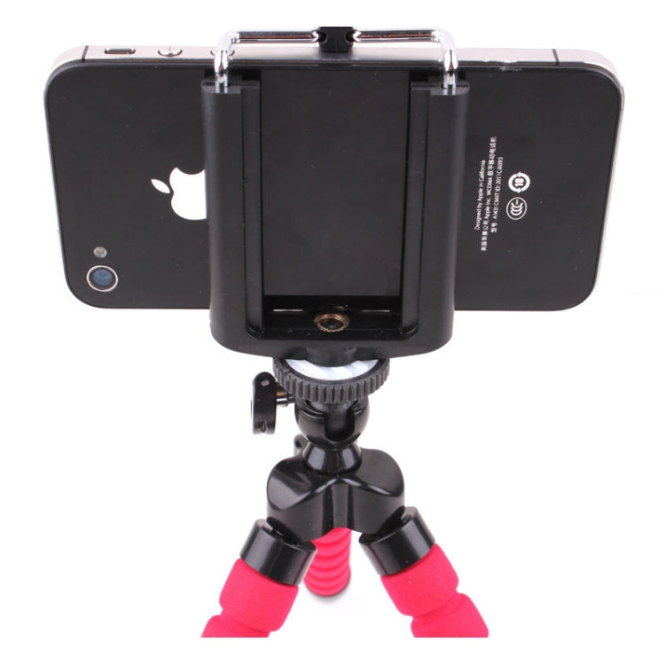 5 PCS Octopus Photography Sponge Mobile Phone Stand Portable Lazy Adjustable Vibrato Live Tripod Stand, With Phone Clip (Black), Without Phone Clip