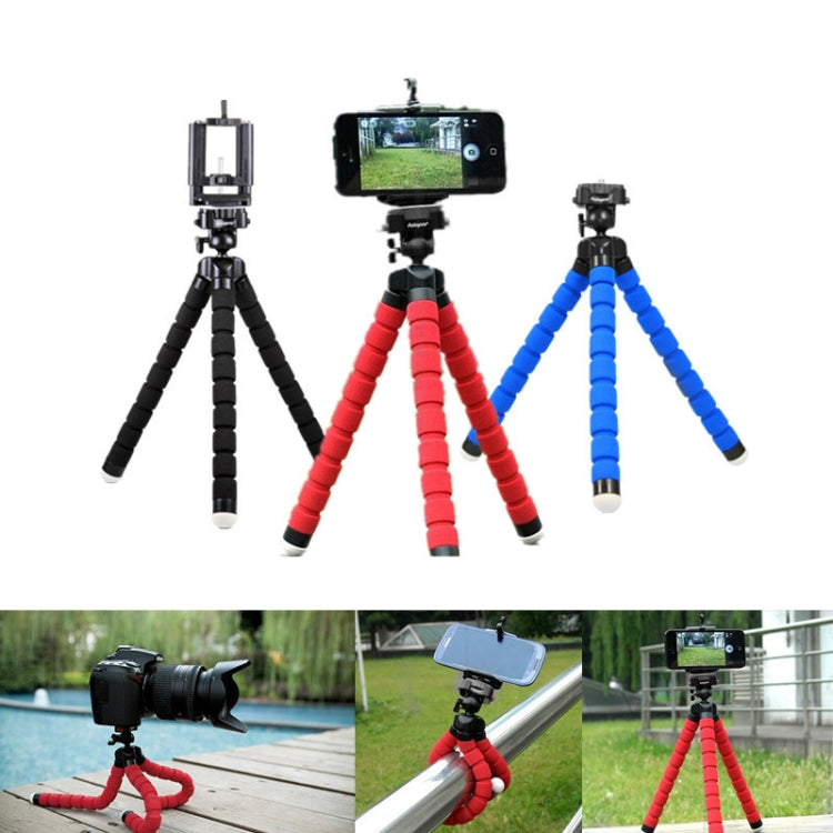 5 PCS Octopus Photography Sponge Mobile Phone Stand Portable Lazy Adjustable Vibrato Live Tripod Stand, With Phone Clip (Black), Without Phone Clip