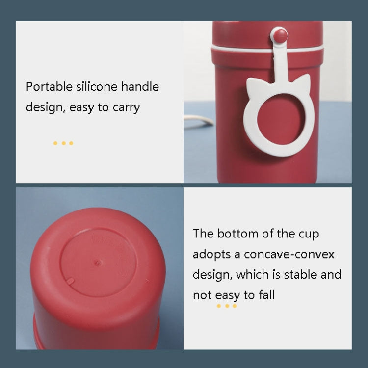 Portable Handle Breakfast Cup Porridge Cup Suitable For Microwave Oven, Style:, Cat Buckle (Dark Blue), Cat Buckle (Hawthorn Red), Cat Buckle (Yellow), Long Band (Dark Blue), Long Band (Red), Long Band (Yellow)
