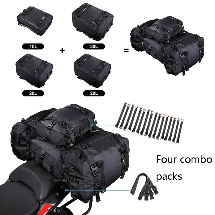 Rhinowalk Multi-Function Motorcycle Rear Seat Bag Combination Rear Shelf Pannier, Black 10L, Yellow 10L, Black 20L, Yellow 20L, Black 30L, Yellow 30L