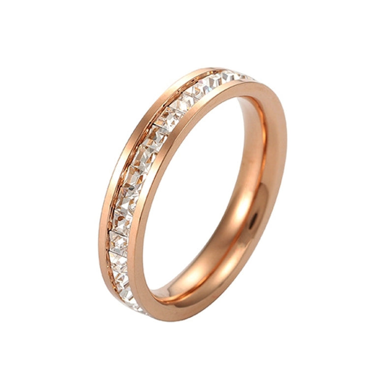 2pcs Girls Simple Titanium Steel Diamond Ring, US Size 9, US Size 10