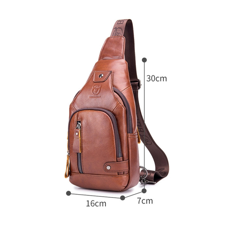 BUFF CAPTAIN 129 First-Layer Cowhide Men Soft Chest Bag Outdoor Casual Large Capacity Messenger Bag