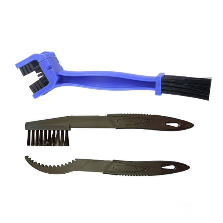 1 Set BG-7168 Bicycle And Motorcycle Cleaning Brush Three-Sided Chain Brush, Colour: Blue + Small Brush, 5 PCS Red, 5 PCS Blue, 5 PCS Black, Red + Small Brush, Blue + Small Brush