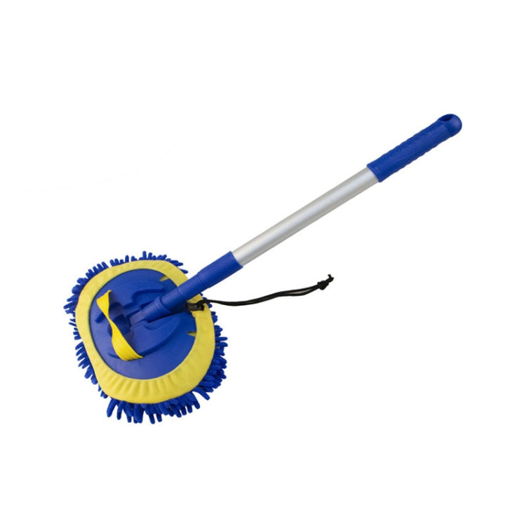 Chenille Water Brush Telescopic Rotary Roller Brush Cleaning Mop, Rotary Royal Blue