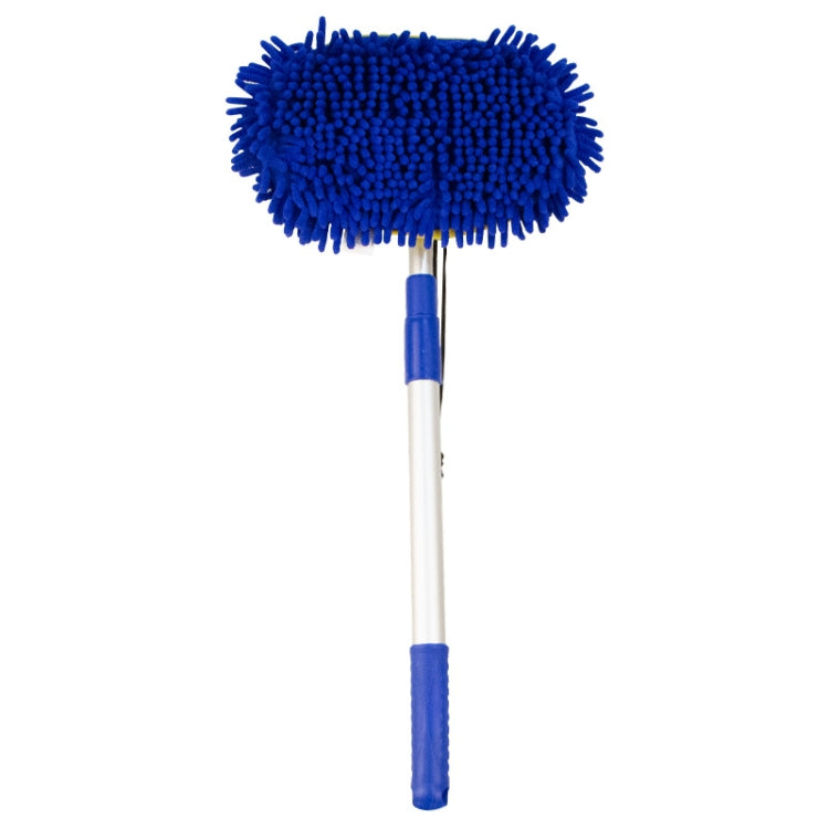 Chenille Water Brush Telescopic Rotary Roller Brush Cleaning Mop, Rotary Royal Blue