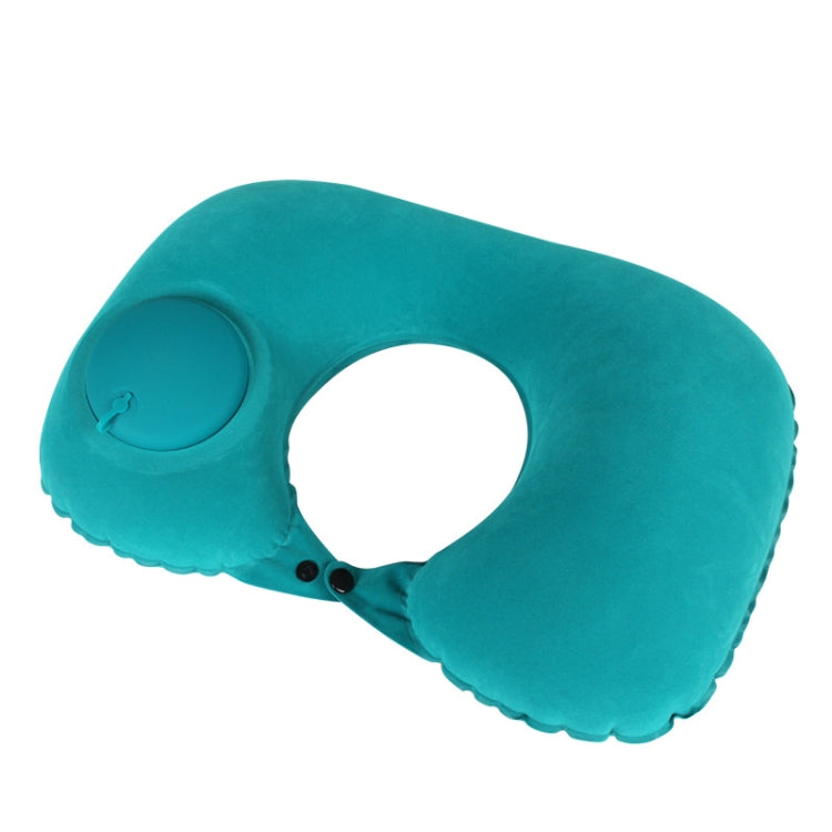 Travel Inflatable Press U-Shaped Neck Guard Pillow, Flocked U009-01（Peacock Green ）, Flocked U009-03（Light Gray）, Flocked U009-04（Medium Blue）, Flocked U009-02（Rose Red）, Flocked U009-05（Dark Blue）, Flocked U009-060（Sky Blue）, Flocked U009-070（Orange） ...