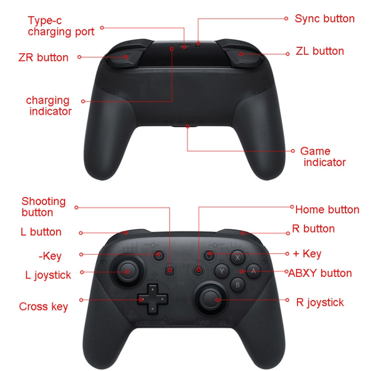L-0326 Wireless Gamepad For Switch Pro,Style:, Black, Green Pink, Black - Full Function + NFC + Wake-up (1: 1), Green Pink - Full Function + NFC + Wake-up (1: 1), Black - Full Function HD Edition, Green - Full Function HD Edition