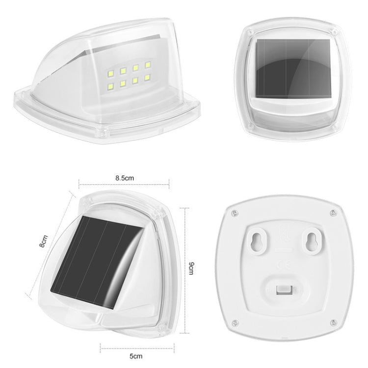 8 LED Outdoor Solar Courtyard Waterproof Wall Light, White Light, Warm Light