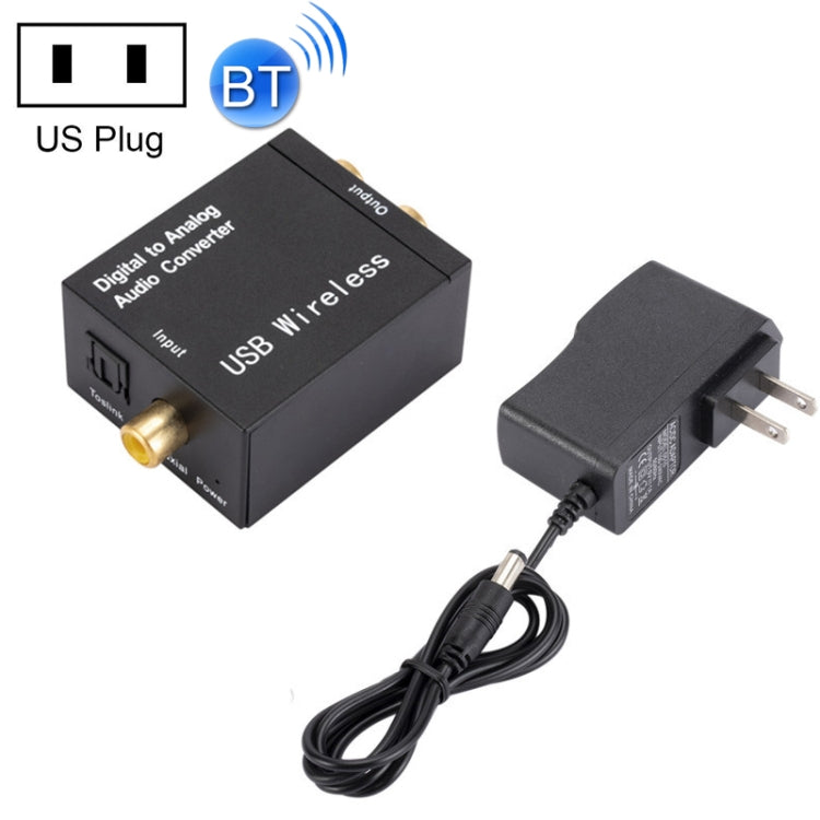 YP028 Bluetooth Digital To Analog Audio Converter, Specification:, Host+USB Cable, Host+USB Cable+Fiber Optic Cable, Host+US Plug Power Adapter, Host+US Plug Power Adapter+Fiber Optic Cable