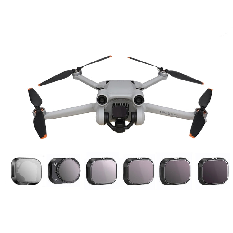 RCSTQ Aluminum Alloy Adjustable Filter Accessories for DJI Mini 3 Pro,Style: UV+CPL+ND8+ND16+ND32+ND64 6 In 1, CPL, ND8, ND16, ND32, ND64, 4 In 1 Set, 6 In 1 Set