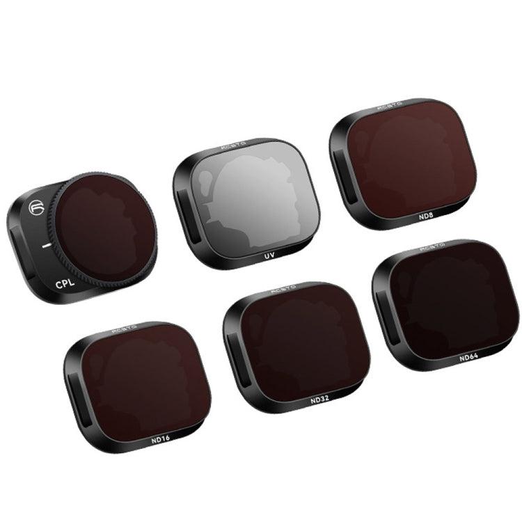 RCSTQ Aluminum Alloy Adjustable Filter Accessories for DJI Mini 3 Pro,Style: UV+CPL+ND8+ND16+ND32+ND64 6 In 1, CPL, ND8, ND16, ND32, ND64, 4 In 1 Set, 6 In 1 Set