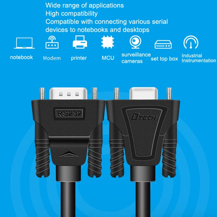 DTECH RS232 Serial Direct Line DB9 Extension Line, Male to Male 1.5m, Male to Male 2m, Male to Male 3m, Male to Male 5m, Male to Female 1.5m, Male to Female 2m, Male to Female 3m, Male to Female 5m, Female to Female 1.5m, Female to Female 2m           ...