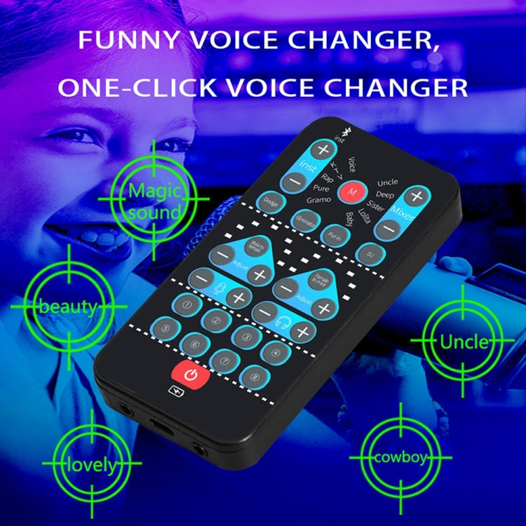 M10  Mobile Computer Sound Card Mini Voice Changer K Song Recording Bluetooth Voice Changer, M10