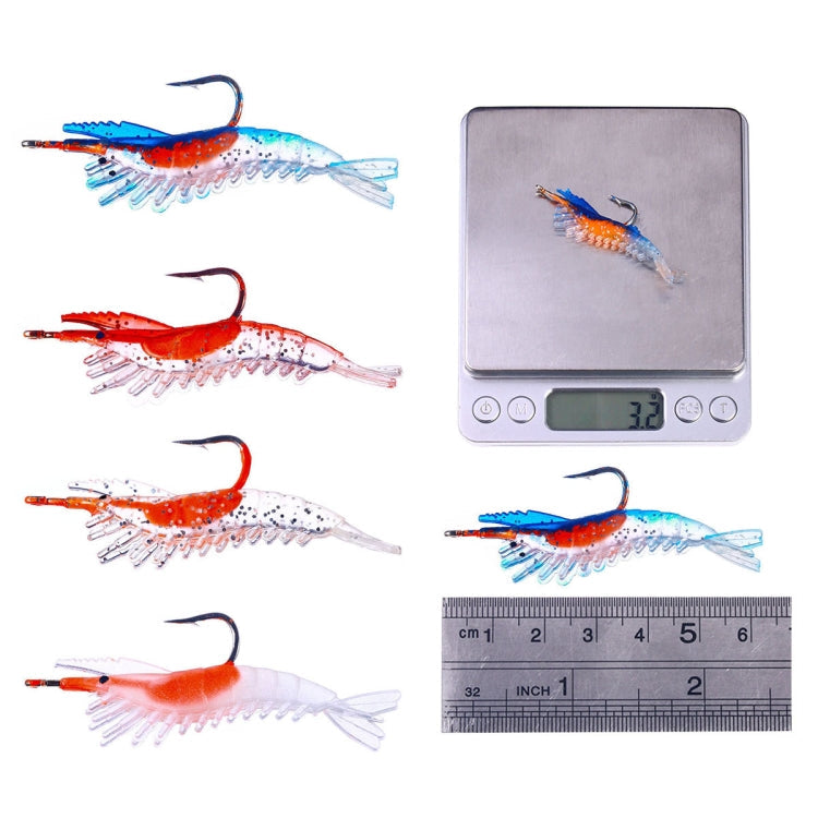 HENGJIA SO077 6cm 3g Lead Wrapped Shrimp Soft Lure Sea Bass Lure, SO077 4, SO077 1, SO077 2, SO077 3