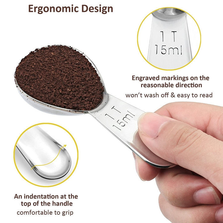 YG-MC12 304 Thickened Stainless Steel Coffee Spoon Scales Scaling Spoon, Small