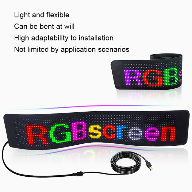 Car LED Flexible Display Cell Phone APP Control Bluetooth Connection, S1664RGB 390x107mm, S1696RGB 672x122mm, S3264RGB 390x187mm, S3296RGB 672x218mm