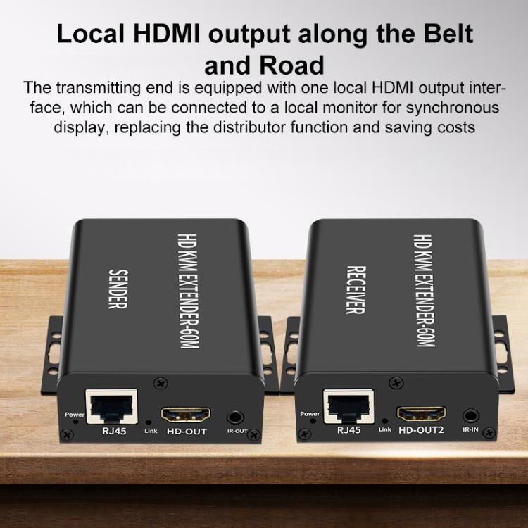 BW-HKE60A HDMI 60m KVM With USB Extender Support POE Single-End Power Supply With US Plug, BW-HKE60A