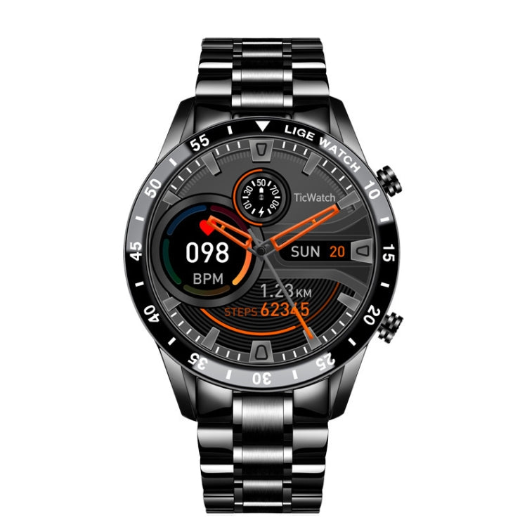 LIGE 0175 Bluetooth Step Perseverance Detection Smart Watch, Style:, Steel Belt (Black), Steel Belt (Silver), Mesh Belt (Black), Mesh Belt (Silver)