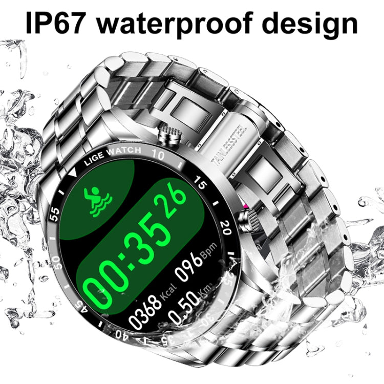 LIGE 0175 Bluetooth Step Perseverance Detection Smart Watch, Style:, Steel Belt (Black), Steel Belt (Silver), Mesh Belt (Black), Mesh Belt (Silver)