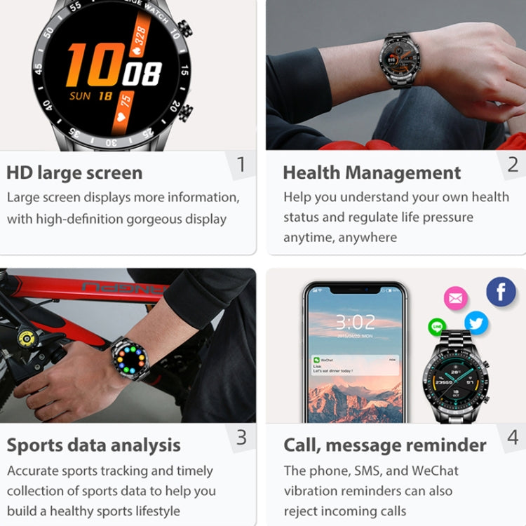 LIGE 0175 Bluetooth Step Perseverance Detection Smart Watch, Style:, Steel Belt (Black), Steel Belt (Silver), Mesh Belt (Black), Mesh Belt (Silver)