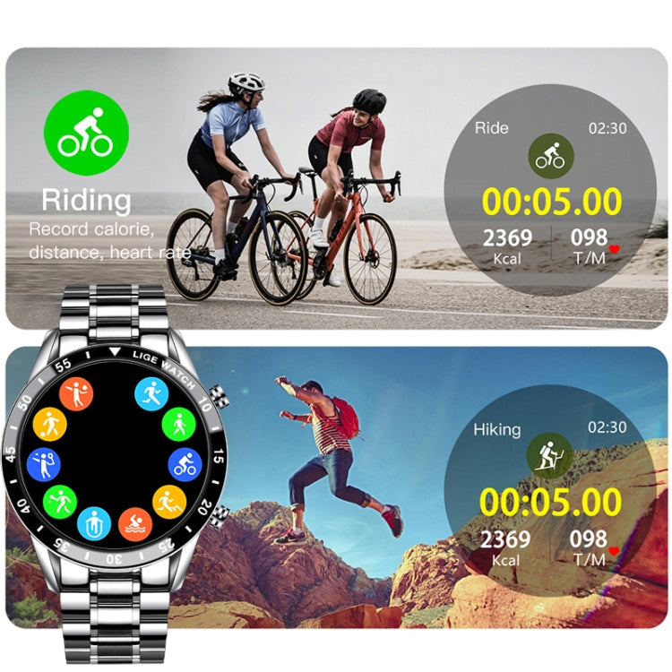 LIGE 0175 Bluetooth Step Perseverance Detection Smart Watch, Style:, Steel Belt (Black), Steel Belt (Silver), Mesh Belt (Black), Mesh Belt (Silver)