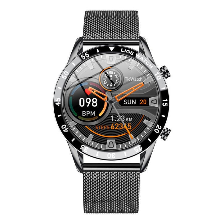 LIGE 0175 Bluetooth Step Perseverance Detection Smart Watch, Style:, Steel Belt (Black), Steel Belt (Silver), Mesh Belt (Black), Mesh Belt (Silver)