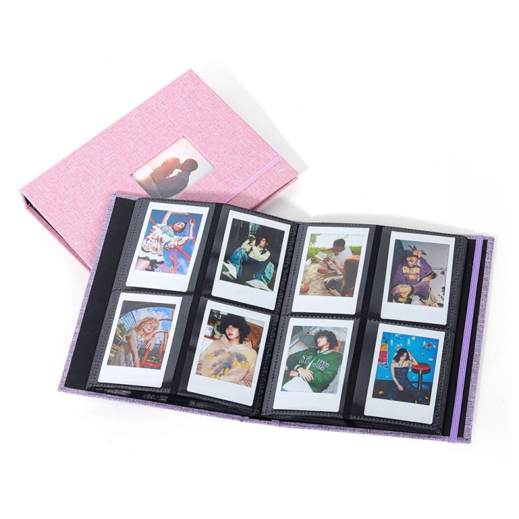 3-inch 208 Pockets Cotton Linen Photo Album Photocard Holder, Khaki, Purple, Grey, Pink, Blue