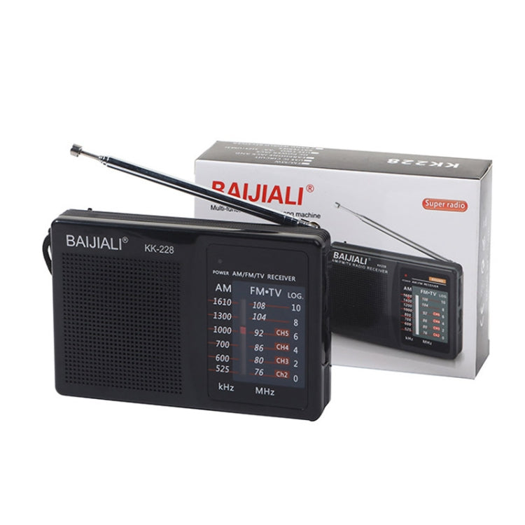 BAIJIALI BJL228 Retro Portable Two Band FM AM Radio Built-in Speaker, BJL228 White, BJL228 Black
