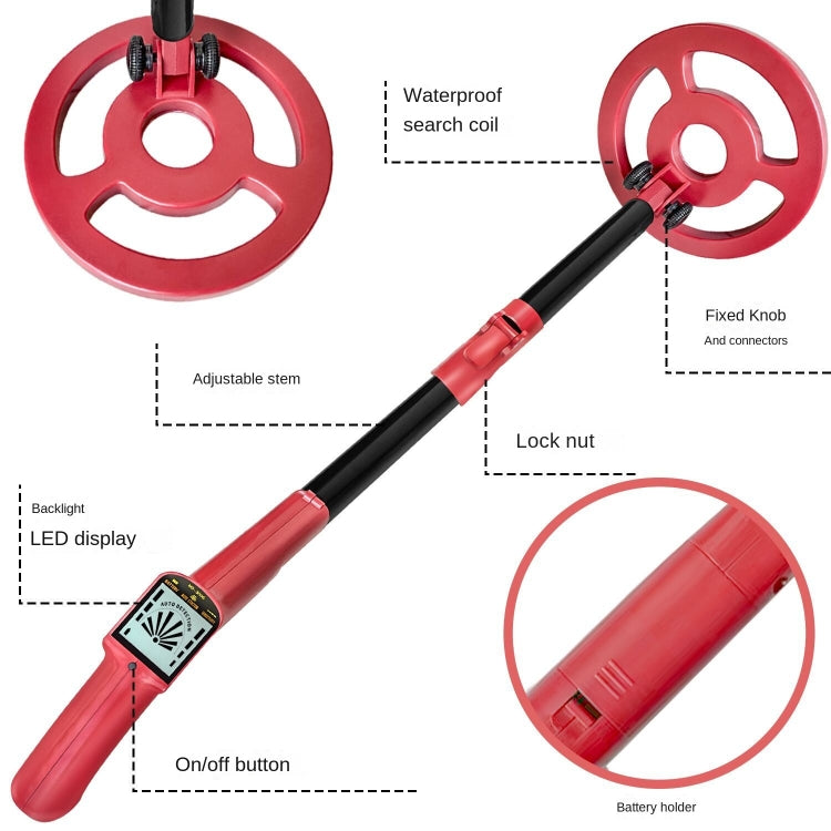Goint MD3006 Metal Detector Outdoor Treasure Hunter Toys Children Science Detector, MD3006 (Red), MD3006 (Light Green)