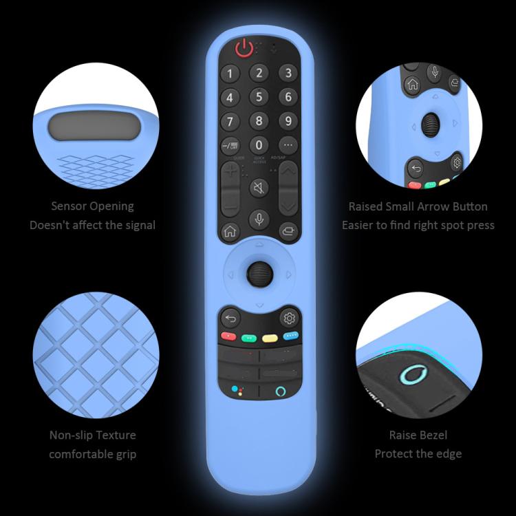 For LG AN-MR21GC / AN-MR21N / AN-MR21GA TV Remote Control Silicone Case, GS0020  Black, GS0020 White, GS0020 Luminous Blue, GS0020 Luminous Green