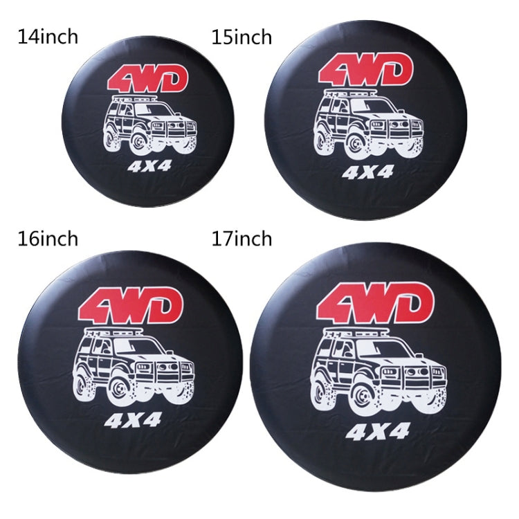 PVC Leather Spare Wheel Cover Rear Tire Protector, 14 inch, 15 inch, 16 inch, 17 inch