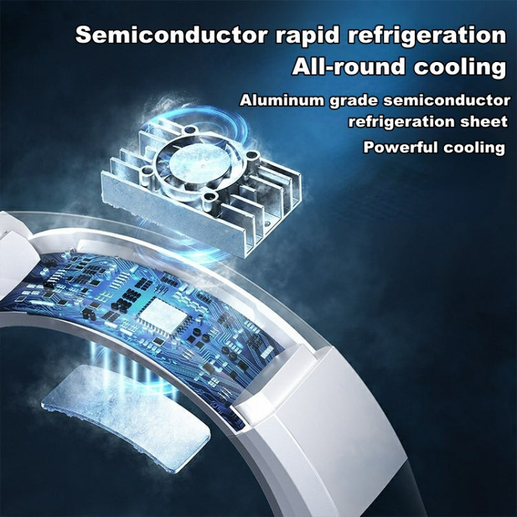 WT-F54 4000mAh Semiconductor Cooling Neck Fan – Wearable Bladeless Personal Fan