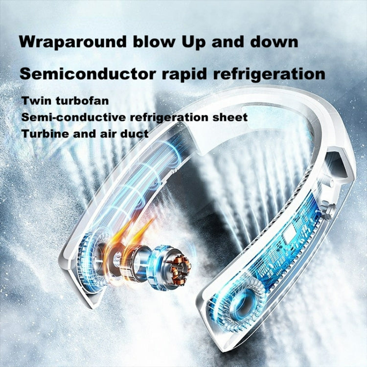 WT-F54 4000mAh Semiconductor Cooling Neck Fan – Wearable Bladeless Personal Fan