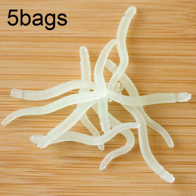 3.5cm Fishy Red Earthworm Bait Luminous Fish Lure, 5bags 20pcs/bag, 5bags 50pcs/bag, 5bags 100pcs/bag, 5bags 200pcs/bag