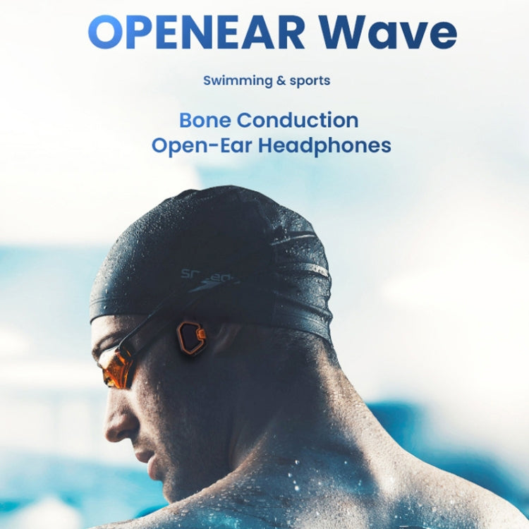 In-ear Waterproof Bone Conduction Earphone Magnetic Charging Swimming Sports Bluetooth Earphone, AS9 Blue