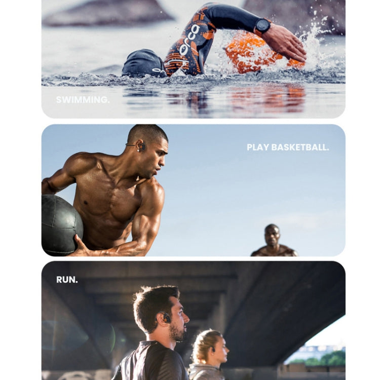 In-ear Waterproof Bone Conduction Earphone Magnetic Charging Swimming Sports Bluetooth Earphone, AS9 Blue