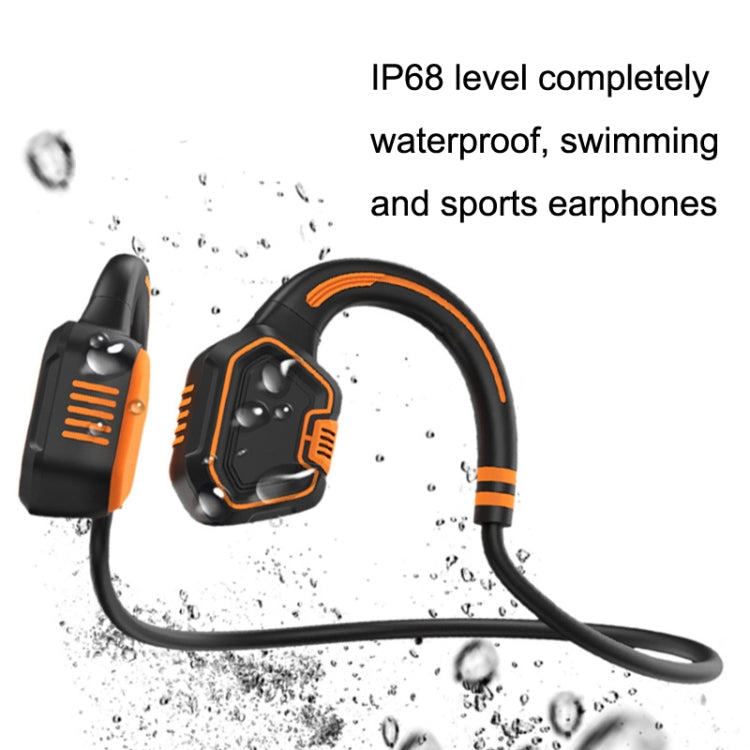 In-ear Waterproof Bone Conduction Earphone Magnetic Charging Swimming Sports Bluetooth Earphone, AS9 Blue