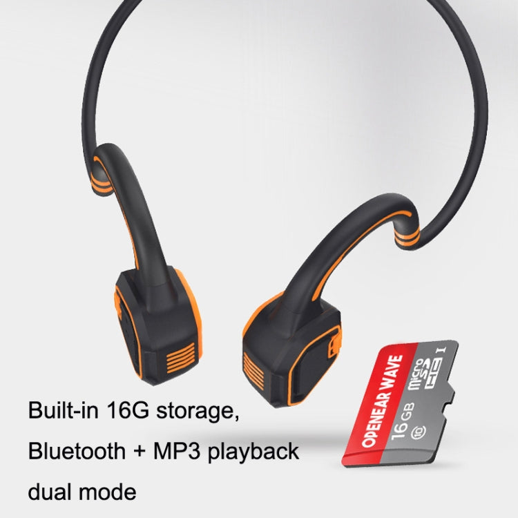 In-ear Waterproof Bone Conduction Earphone Magnetic Charging Swimming Sports Bluetooth Earphone, AS9 Blue