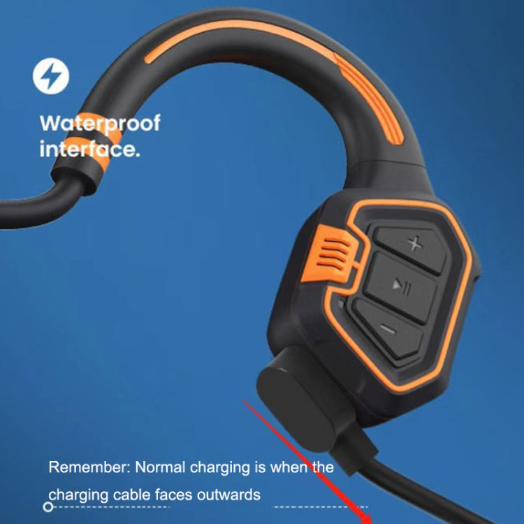 In-ear Waterproof Bone Conduction Earphone Magnetic Charging Swimming Sports Bluetooth Earphone, AS9 Blue