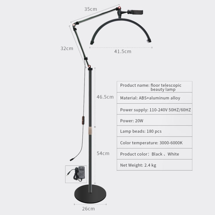 LED Half Moon Beauty Lamp Manicure Eyebrow Tattoos Eyelash Fill Light, UK Plug