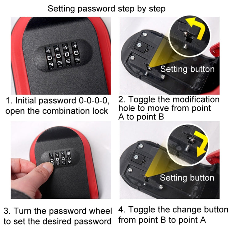 Universal Key Lock Box with Mechanical Password – Black, Red & Blue