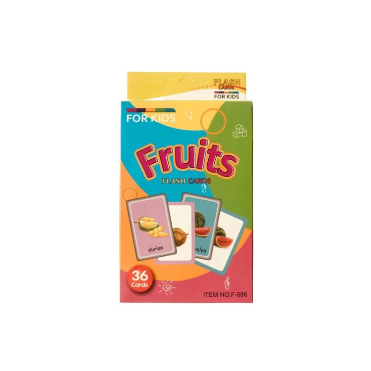 36pcs /Box Children Enlightenment Early Learning English Word Cards, C1 Animal, C2 Shape, C3 Color, C4 Time, C5 Fruit, C6 Body Part, C7 Vegetable, C8 Food And Drink