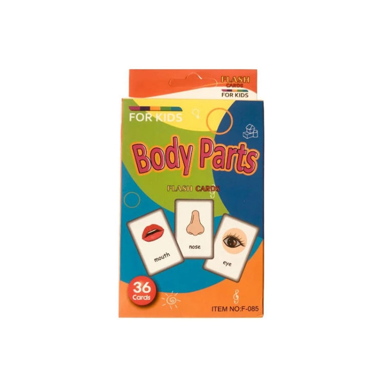 36pcs /Box Children Enlightenment Early Learning English Word Cards, C1 Animal, C2 Shape, C3 Color, C4 Time, C5 Fruit, C6 Body Part, C7 Vegetable, C8 Food And Drink