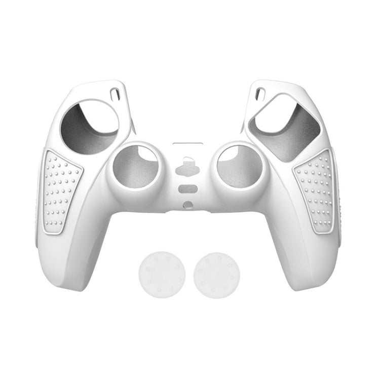 For PS5 Gamepad Silicone Protective Case Anti-Skid Soft Silicone Cover, White, Blue, Black, White+2 Hats, Blue+2 Hats, Black+2 Hats, White+8 Hats, Blue+8 Hats, Black+8 Hats