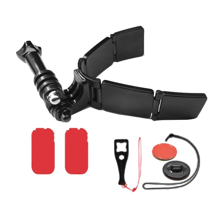 TUYU Motorcycle Integrated Hinged Helmet Chin Sports Camera Mounting Bracket, With 2 Stickers, With 4 Stickers