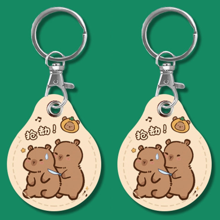 2pcs Cute Sensor Access Door Card Cover Keychain Elevator Water Drops Round Key Holder, Fortune Tiger, Pepsi Doraemon, Three Capybaras, Crocodile Bara, Lina Belle, Congratulations, Bow Tie Bear, English Winnie the Pooh, English Lotso, Melody           ...