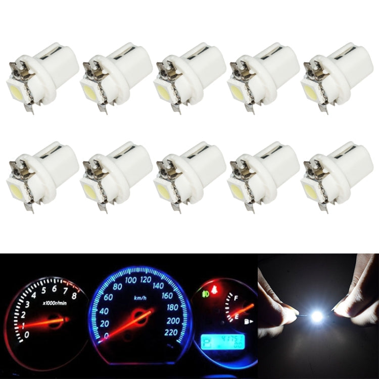 10 PCS T8.5 5050 Led 1 SMD Car Gauge Dash Bulb Dashboard Instrument Light Wedge Interior Lamp, Blue, Green, Red, White, Yellow