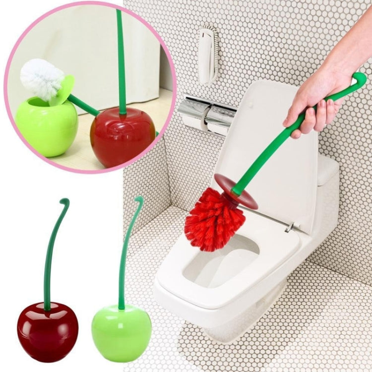 Cherry Shaped Toilet Brush Bathroom Creative Lovely Lavatory Brush Toilet Cleaning Kit, Red, Green