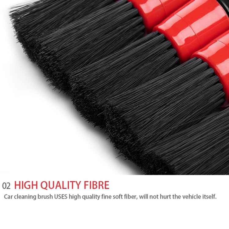 5 Pcs Car Detailing Brush Cleaning Natural Boar Hair Brushes Auto Detail Tools Products Wheels Dashboard, 5 in 1 Random Color Delivery, 5 in 1 Black, 5 in 1 White